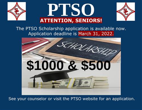PTSO now offering two scholarships to seniors.